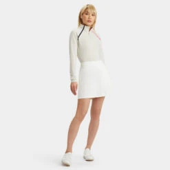 LUXE SIDE PLEAT 4-WAY STRETCH TWILL SKORT -Golf Shop G4LS23B127 SNO 3