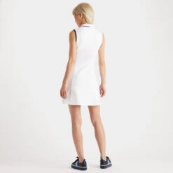 CONTRAST NYLON QUARTER ZIP SLEEVELESS POLO DRESS -Golf Shop G4LS23D12 SNO 4