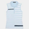 BOLD STRIPE TECH JERSEY SLEEVELESS POLO