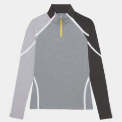 COLOUR BLOCK TECH JERSEY QUARTER ZIP MID LAYER