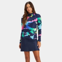 COLOUR BLEND CAMO JERSEY QUARTER ZIP MID LAYER -Golf Shop G4LS23K565 TWLT 2