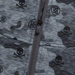 ICON CAMO HOODED TECH INTERLOCK FULL ZIP MID LAYER -Golf Shop G4LS23K566 CHGR 5