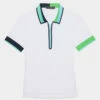 CONTRAST COLLAR TECH PIQUÉ QUARTER ZIP POLO