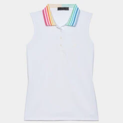 COLOUR BLEND SILKY TECH NYLON SLEEVELESS POLO