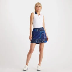 CONTRAST COLLAR SILKY TECH NYLON SLEEVELESS POLO -Golf Shop G4LS23K860C SNO 3