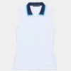 GRADIENT COLLAR SILKY TECH NYLON SLEEVELESS POLO