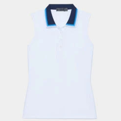 GRADIENT COLLAR SILKY TECH NYLON SLEEVELESS POLO