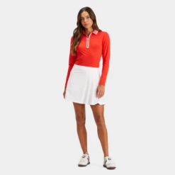 FEATHERWEIGHT SILKY TECH NYLON QUARTER ZIP POLO -Golf Shop G4LS23K863 POPPY 3