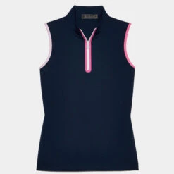 MOCK NECK SILKY TECH NYLON QUARTER ZIP POLO