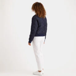 RIB COLLAR EMBOSSED BOMBER JACKET -Golf Shop G4LS23O59 TWLT 4