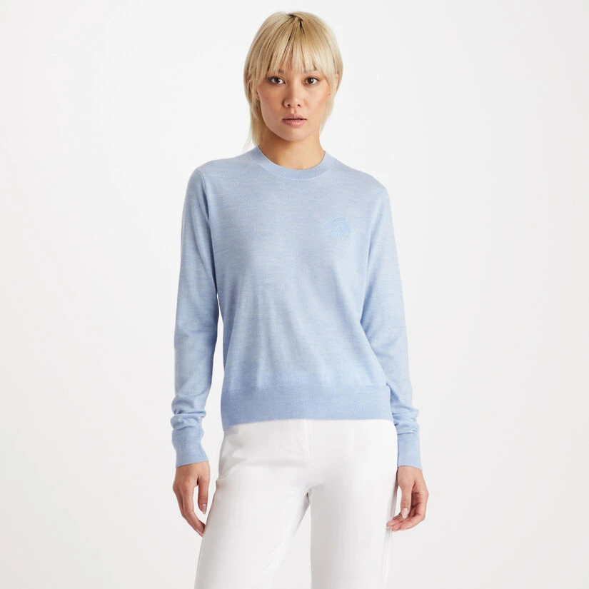 TALK BIRDIE TO ME MERINO WOOL CREWNECK SWEATER 3 TALK BIRDIE TO ME MERINO WOOL CREWNECK SWEATER - Image 3