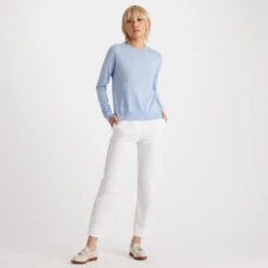 TALK BIRDIE TO ME MERINO WOOL CREWNECK SWEATER 10 TALK BIRDIE TO ME MERINO WOOL CREWNECK SWEATER -Golf Shop G4LS23S600A SKY 3