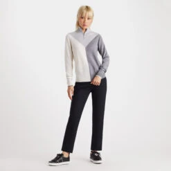 COLOUR BLOCK MERINO WOOL QUARTER ZIP SWEATER -Golf Shop G4LS23S601 HGR 3