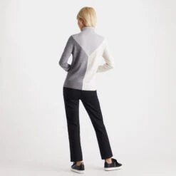 COLOUR BLOCK MERINO WOOL QUARTER ZIP SWEATER -Golf Shop G4LS23S601 HGR 4