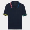CONTRAST COLLAR RIB COTTON BLEND POLO