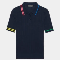 CONTRAST COLLAR RIB COTTON BLEND POLO