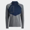 HOODED TECH INTERLOCK QUARTER ZIP SLIM FIT PULLOVER
