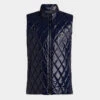 QUILTED POLISHED NYLON WOOL LINED SLIM FIT PUFFER VEST