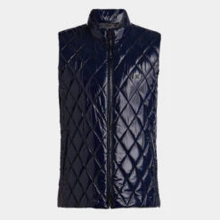 QUILTED POLISHED NYLON WOOL LINED SLIM FIT PUFFER VEST