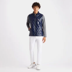 QUILTED POLISHED NYLON WOOL LINED SLIM FIT PUFFER VEST -Golf Shop G4MA23O50 TWLT 3