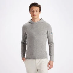 CASHMERE BLEND SLIM FIT HOODED PULLOVER SWEATER -Golf Shop G4MA23S201 LHGR 2