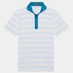 MULTI STRIPE TECH JERSEY SLIM FIT POLO