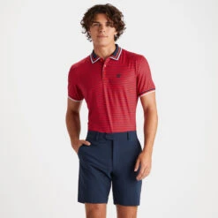 SKULL & T'S 3D TECH JERSEY SLIM FIT POLO -Golf Shop G4MS23K061A POPPY 2