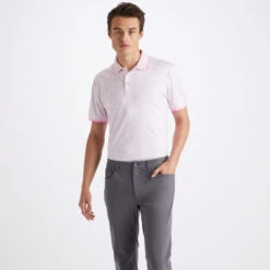 BLOSSOM RIB COLLAR TECH JERSEY SLIM FIT POLO -Golf Shop G4MS23K061 BLUSH 2