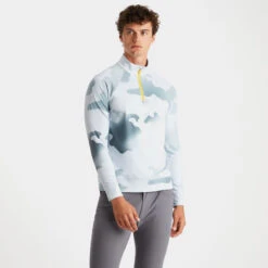 GRADIENT CAMO TECH INTERLOCK QUARTER ZIP SLIM FIT MID LAYER -Golf Shop G4MS23K064 NIMBS 2