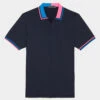 TWO TONE RIB COLLAR TECH JERSEY SLIM FIT POLO