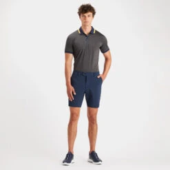 G/FORE QUARTER ZIP RIB COLLAR TECH JERSEY SLIM FIT POLO -Golf Shop G4MS23K122 CHGR 3