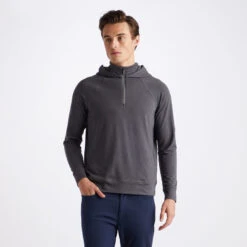 HOODED LUXE QUARTER ZIP SLIM FIT MID LAYER -Golf Shop G4MS23K124A CHGR 2