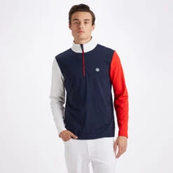 DAYTONA COLOUR BLOCK TECH INTERLOCK SLIM FIT PULLOVER -Golf Shop G4MS23K126 SNO 2