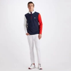 DAYTONA COLOUR BLOCK TECH INTERLOCK SLIM FIT PULLOVER -Golf Shop G4MS23K126 SNO 3