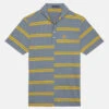 OFFSET STRIPE MODERN SPREAD COLLAR TECH PIQUÉ SLIM FIT POLO
