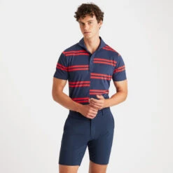 OFFSET STRIPE MODERN SPREAD COLLAR TECH PIQUÉ POLO -Golf Shop G4MS23K182 TWLT 2