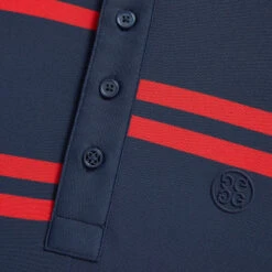OFFSET STRIPE MODERN SPREAD COLLAR TECH PIQUÉ POLO -Golf Shop G4MS23K182 TWLT 5