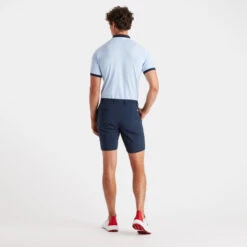 EMBOSSED LOGO QUARTER ZIP RIB COLLAR TECH PIQUÉ SLIM FIT POLO -Golf Shop G4MS23K301 SKY 4