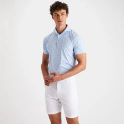 SKULL & T'S ICE NYLON SLIM FIT POLO -Golf Shop G4MS23K361A SKY 2