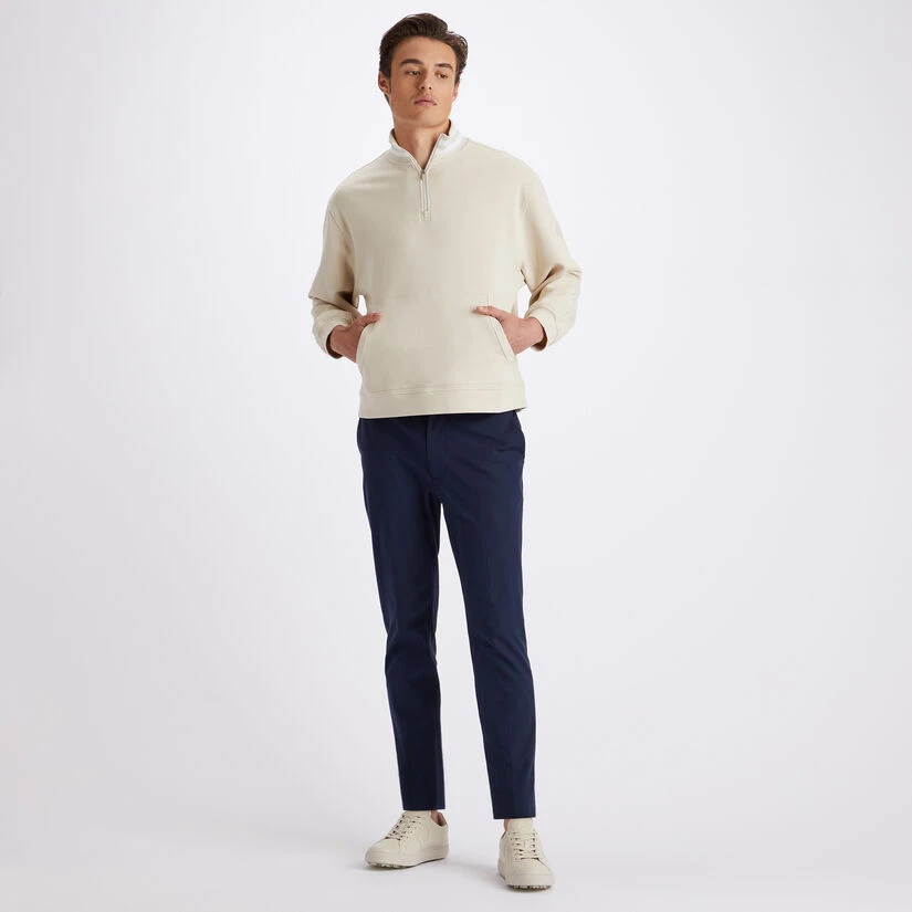 RIB COLLAR FRENCH TERRY QUARTER ZIP SLIM FIT PULLOVER 4 RIB COLLAR FRENCH TERRY QUARTER ZIP SLIM FIT PULLOVER - Image 4