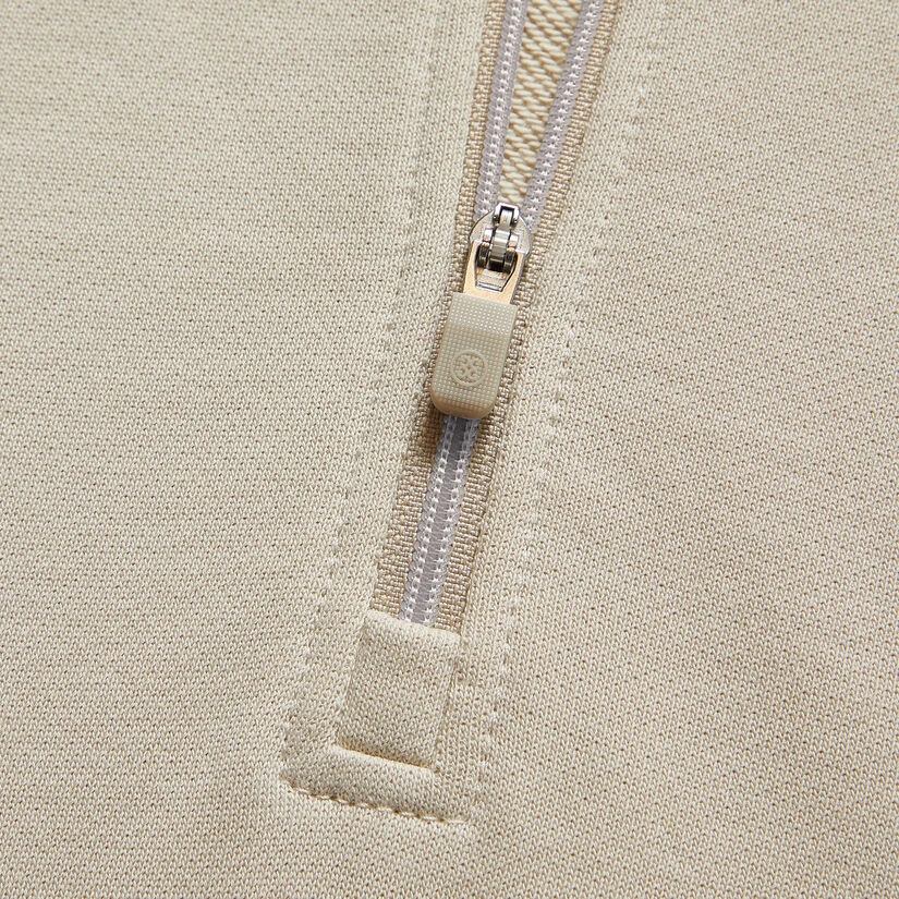 RIB COLLAR FRENCH TERRY QUARTER ZIP SLIM FIT PULLOVER 7 RIB COLLAR FRENCH TERRY QUARTER ZIP SLIM FIT PULLOVER - Image 7