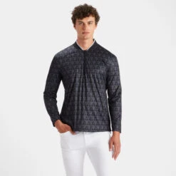 G'S WEATHER RESISTANT QUARTER ZIP SLIM FIT WINDBREAKER -Golf Shop G4MS23O37 ONYX 2