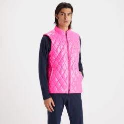 QUILTED COATED NYLON WOOL LINED SLIM FIT PUFFER VEST -Golf Shop G4MS23O50 KOP 2