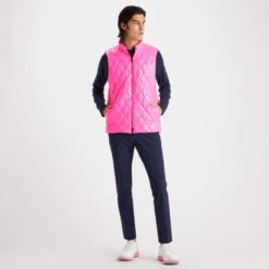 QUILTED COATED NYLON WOOL LINED SLIM FIT PUFFER VEST -Golf Shop G4MS23O50 KOP 3