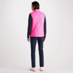 QUILTED COATED NYLON WOOL LINED SLIM FIT PUFFER VEST -Golf Shop G4MS23O50 KOP 4