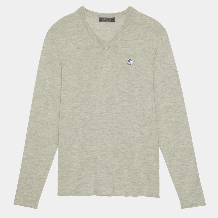 CONTRAST V NECK SLIM FIT CASHMERE SWEATER 1 CONTRAST V NECK SLIM FIT CASHMERE SWEATER