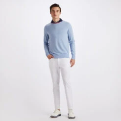 MERINO WOOL SLIM FIT CREWNECK SWEATER -Golf Shop G4MS23S102 SKY 3