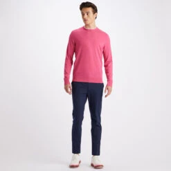 CONTRAST MERINO WOOL BLEND SLIM FIT CREWNECK SWEATER -Golf Shop G4MS23S300 AZA 3