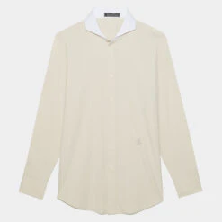 CONTRAST MODERN SPREAD COLLAR NYLON WOVEN SLIM FIT SHIRT